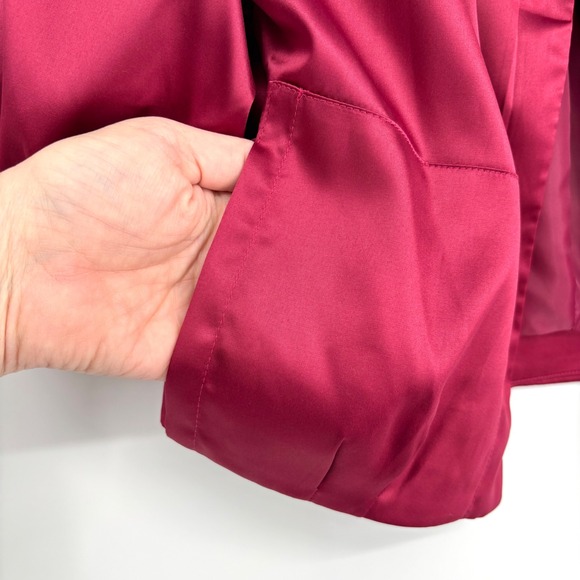 NWT ELLE Womens Bolero Jacket Size S Red Retro Cropped Pockets Cranberry 00s‎ - Picture 8 of 16
